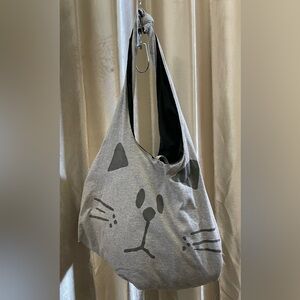 Grey Kitty Cat Shoulder Bag